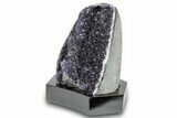 Deep Purple Amethyst Geode With Wood Base - Uruguay #275668-1